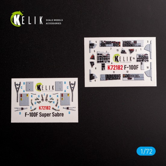 1/72 F-100F Interior 3D Decals for Trumpeter kit