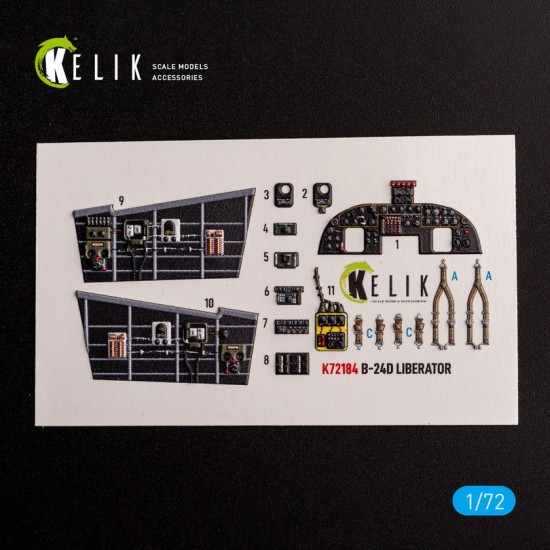 1/72 B-24D Liberator Interior 3D Decals for Hasegawa kit