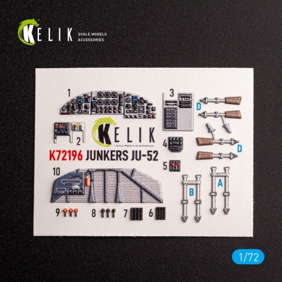 1/72 Ju-52 Interior 3D Decals for Italeri kit