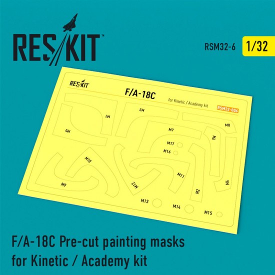 1/32 McDonnell Douglas F/A-18C Hornet Pre-cut Painting Masks for Kinetic/Academy kit