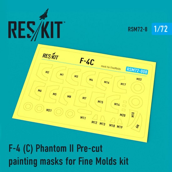 1/72 McDonnell Douglas F-4 C Phantom II Pre-cut Painting Masks for Fine Molds
