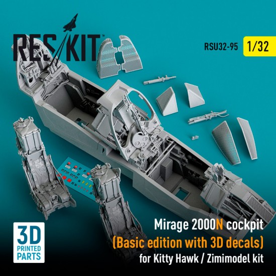 1/32 Mirage 2000N Cockpit (Basic edition with 3D decals) for Kitty Hawk / Zimimodel kit