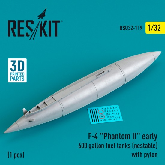 1/32 F-4 "Phantom II" early 600 gallon Fuel Tanks (nestable) with Pylon (1 pcs)