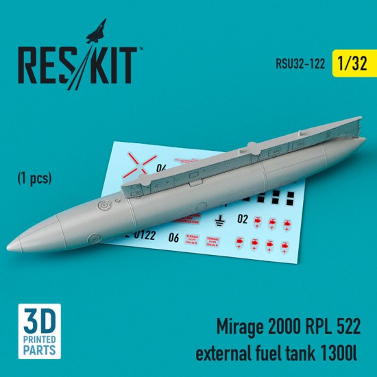 1/32 Mirage 2000 RPL 522 External Fuel Tank 1300lt (3D Printing)