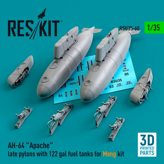 1/35 AH-64 "Apache" late Pylons with 122 gal Fuel Tanks for Meng kit