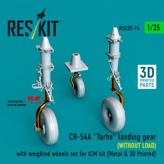 1/35 Ch-54A Tarhe Landing Gear (Without Load) w/Weighted Wheels for ICM Kit