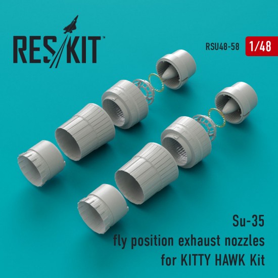 1/48 Su-35 Fly Position Exhaust Nozzles for Kitty Hawk Kits