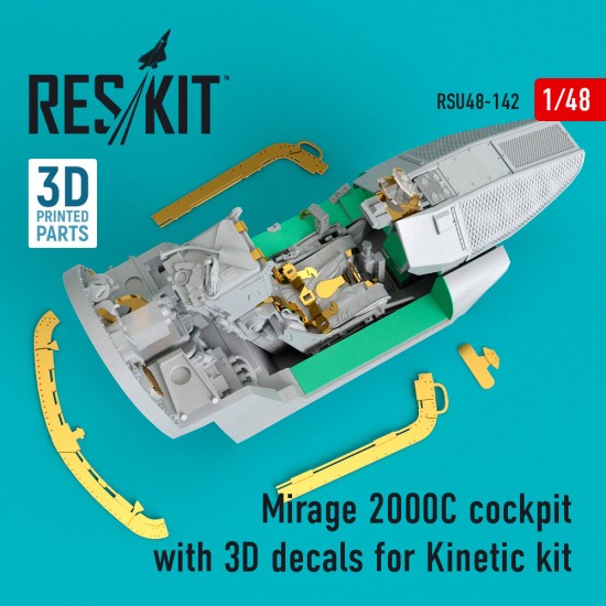 1/48 Mirage 2000C Cockpit w/3D-decals for Kinetic kits
