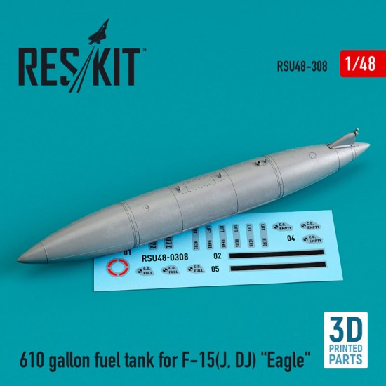 1/48 610 gallon Fuel Tank for F-15 J, DJ Eagle (3D printing)