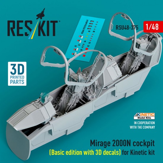 1/48 Mirage 2000N Cockpit (Basic Edition with 3D Decals) for Kinetic Kit