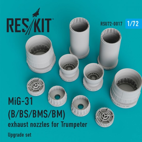 1/72 Mikoyan MiG-31 B/BS/BMS/BM Exhaust Nozzles for Trumpeter kits
