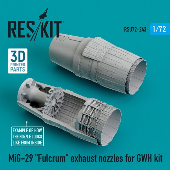 1/72 MiG-29 "Fulcrum" Exhaust Nozzles for GWH kit (3D printing + Resin)