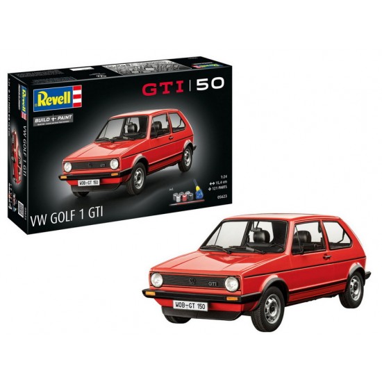 1/24 Gift Set - 50 years of VW Golf 1 Gti (kit, basic paints