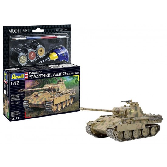 1/72 Panther Ausf. G Model Set (kit, glue, brush, paints)