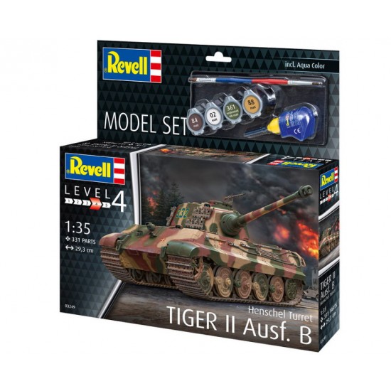 1/35 Tiger II Ausf. B Model Set (kit, glue, brush, paints)