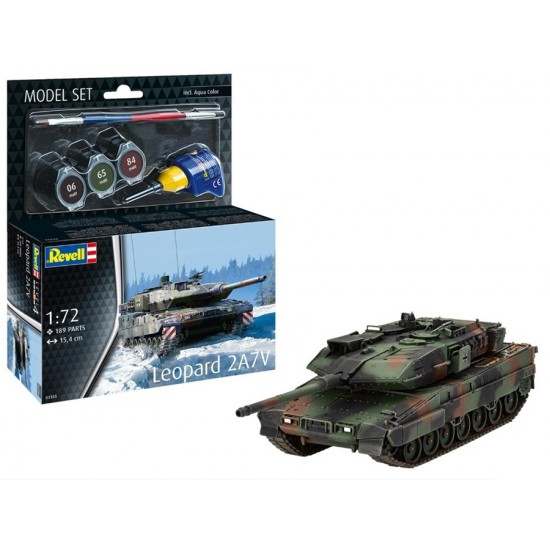 1/72 Leopard 2A7V Model Set (kit, paints, brush and glue)