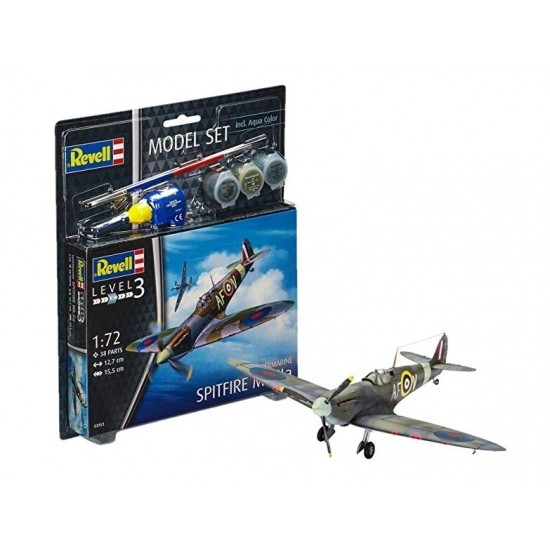 1/72 Spitfire Mk.Iia Gift Model Set (kit, paints, cement & brush)
