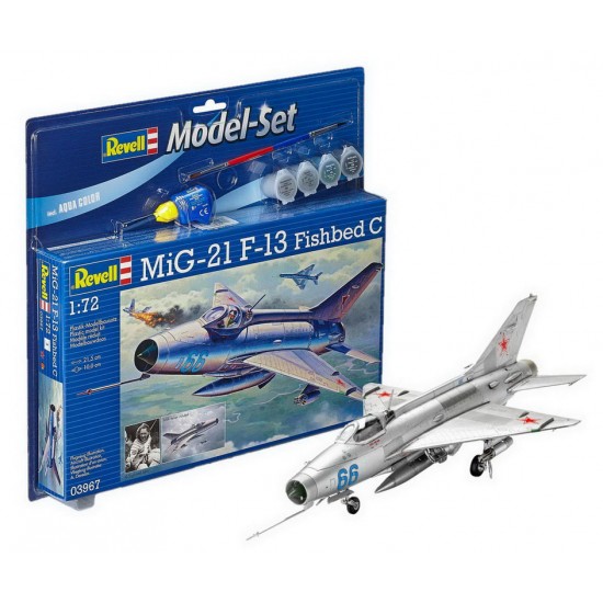 1/72 MiG-21 F.13 Fishbed C Gift Model Set (kit, paints, cement & brush)