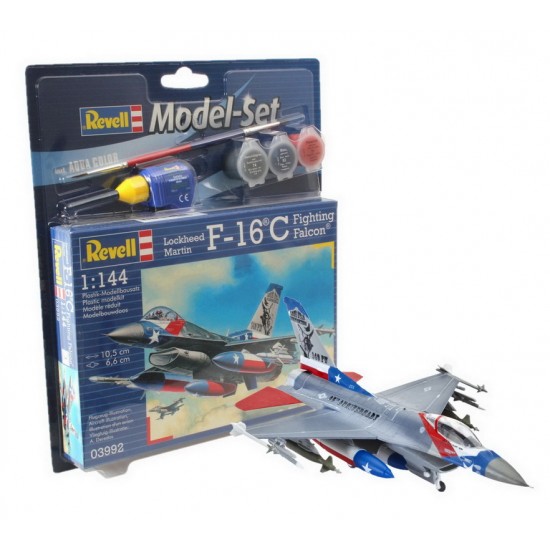 1/144 USAF F-16C Gift Model Set (kit, paints, cement & brush)