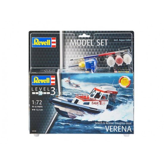 1/72 Search & Rescue Daughter-Boat "Verena" Model Set (kit, paints, cement & brush)