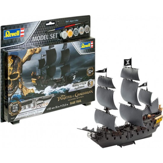 1/150 Pirate Ship Black Pearl Gift Model Set (kit, paints, cement & brush)