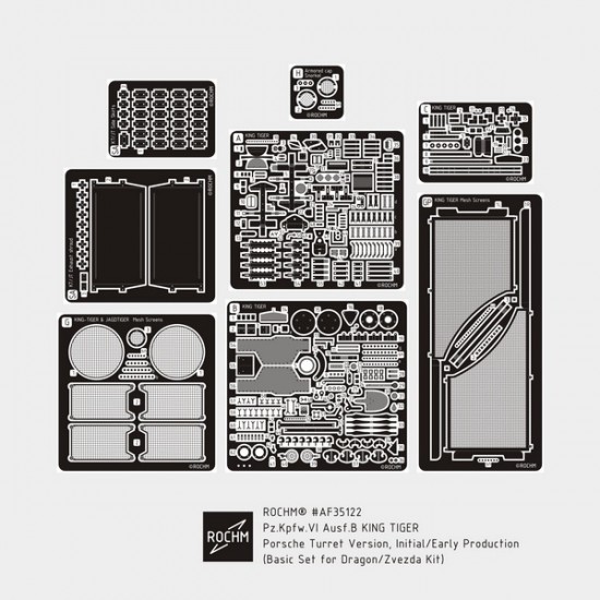 1/35 PzKpfw VI Ausf.B King Tiger Porsche Ver. Initial/Early Detail Set for Dragon kits