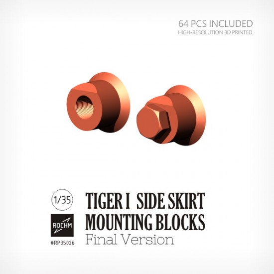 1/35 TIGER I Side Skirt Mounting Blocks Final Version (64pcs)