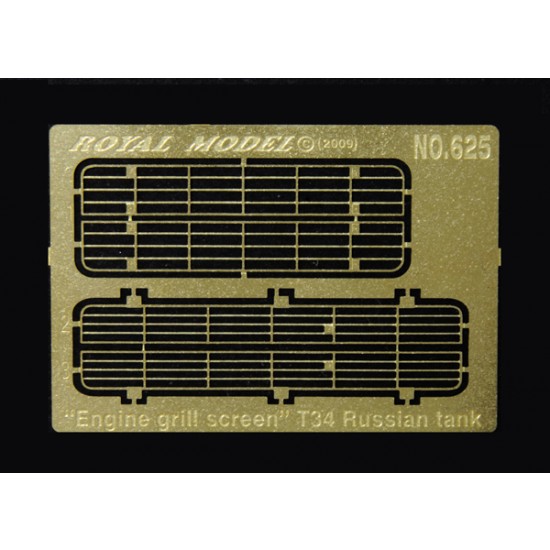 1/35 Photo-etched Engine Grill Screen for T34 Russian Tank kits