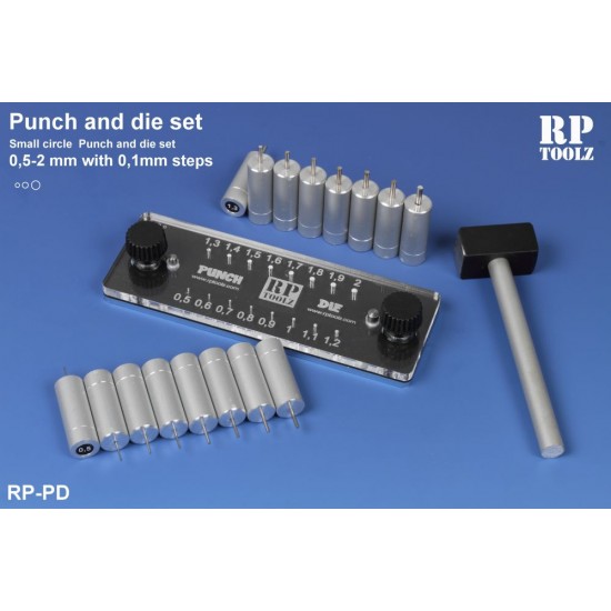 Punch and Die Set (w/16 punches from 0.5mm to 2mm)