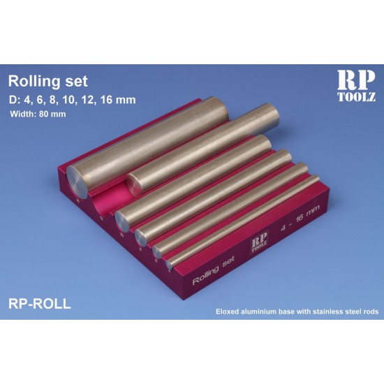 Rowton Tools Rolling Set (Diameters: 4, 6, 8, 10, 12, 16mm; Width: 80mm) RP Toolz RP ...