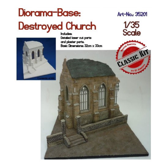 1/35 Diorama-Base: Destroyed Church