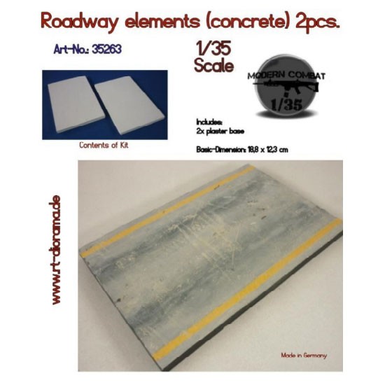 1/35 Roadway Elements Concrete (2pcs)