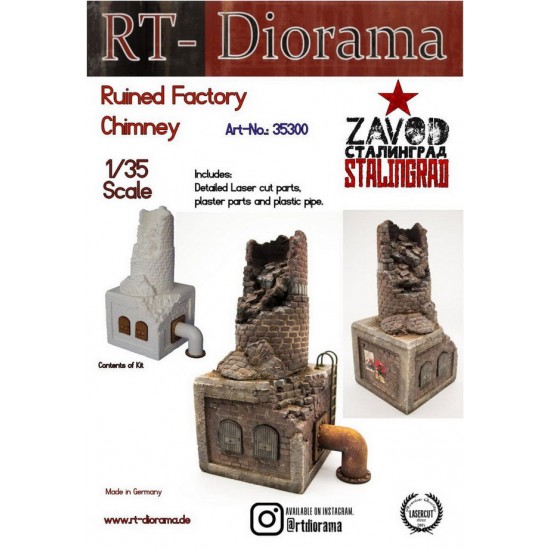 1/35 Ruined Factory Chimney
