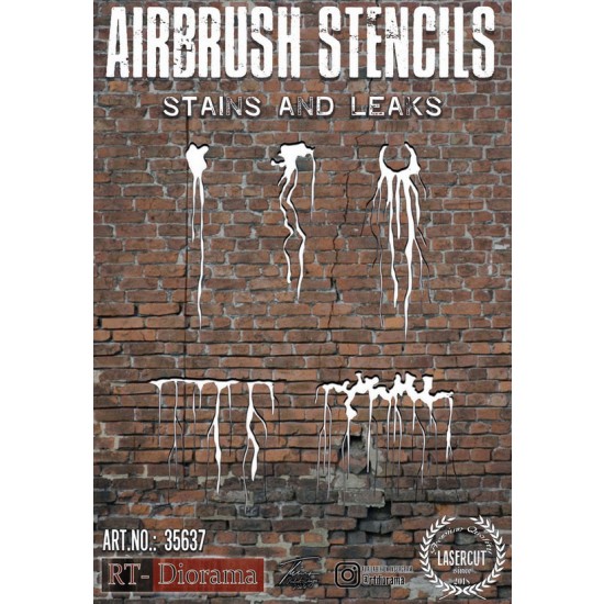 1/35 Airbrush Stencil: Stains and Leaks