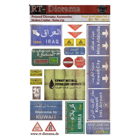 1/35 Printed Accessories: "Iraqi Road Signs" No.1
