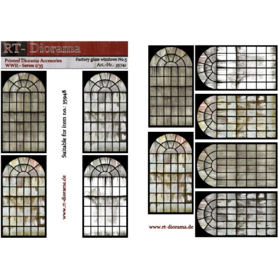 1/35 Printed Accessories: Factory Glass Windows No.5