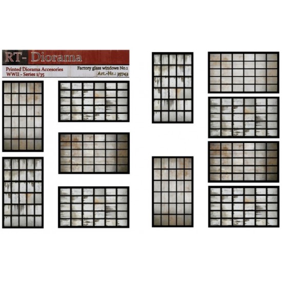 1/35 Printed Accessories: Factory Glass Windows No.1