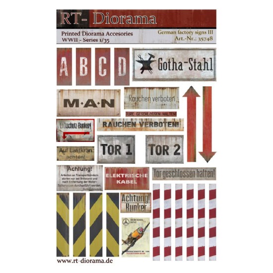 1/35 Printed Accessories: German Factory Signs No.3