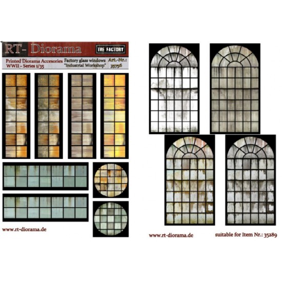 1/35 Printed Acc: Factory Glass Windows "Ind.Workshop"