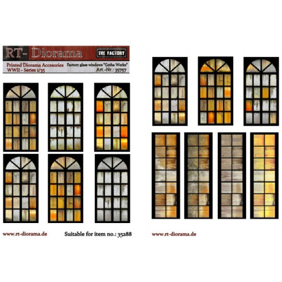 1/35 Printed Acc.: Factory Glass Windows"Gotha Werke"