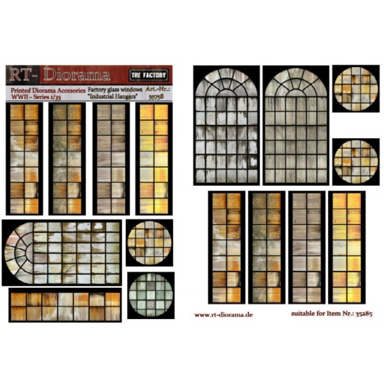1/35 Printed Acc.: Factory Glass Windows "Ind.Hangars"