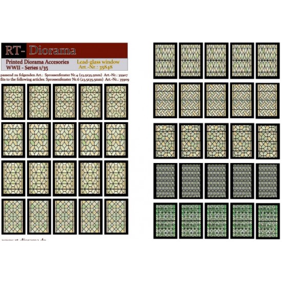 1/35 Printed Accessories: Lead-Glass Windows (green)