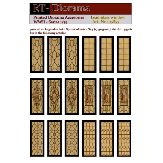 1/35 Printed Accessories: Lead-Glass Windows (yellow)