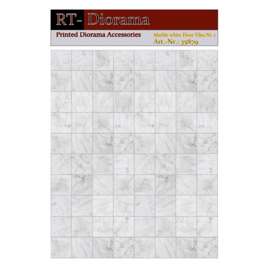 1/35 Printed Accessories: Marble White Floor Tiles Nr.1