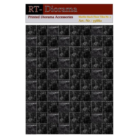 1/35 Printed Accessories: Marble Black Floor Tiles Nr.2