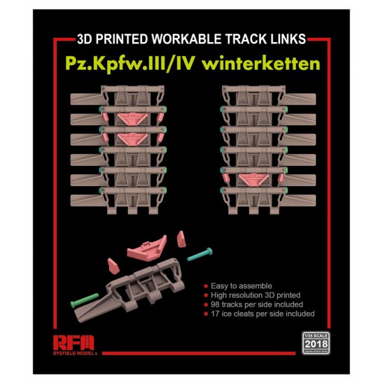 1/35 Pz.III/IV Winterketten Workable Track Links (3D printed ) Rye ...
