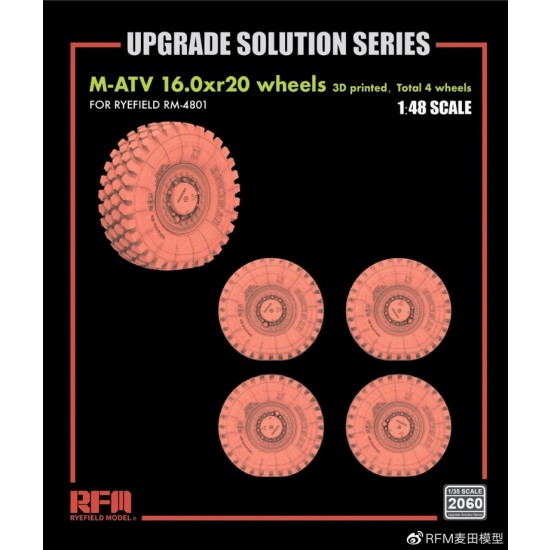 1/35 M-ATV 16.0xr20 Wheel for RM-4801 (3D printed, Total 4 wheels)