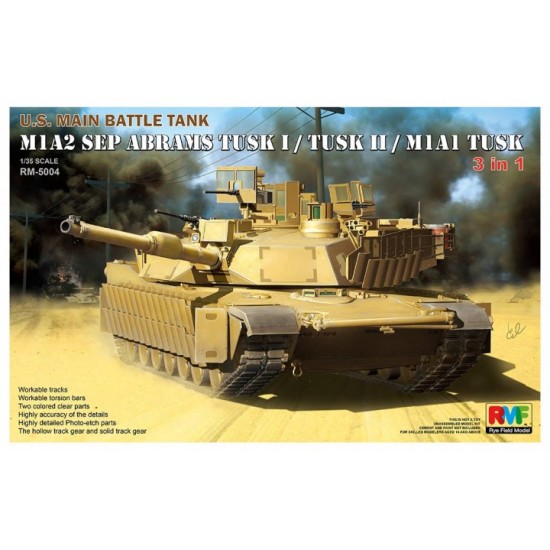 1/35 US M1A2 SEP Abrams Main Battle Tank TUSK I / TUSK II / M1A1 TUSK (3 in 1)