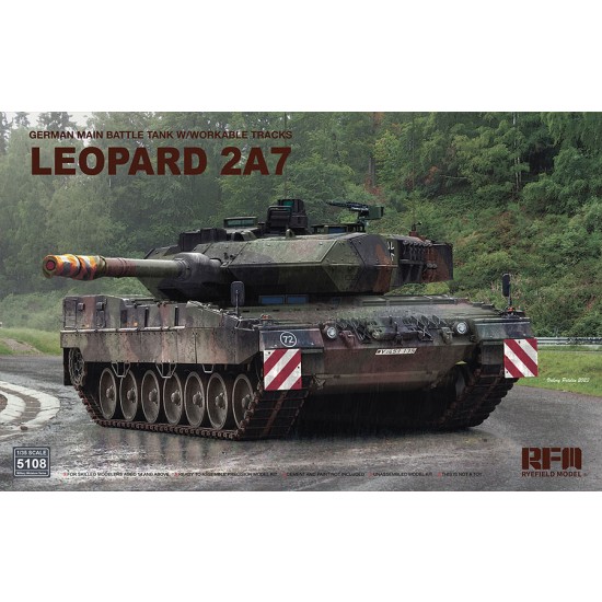1/35 German Leopard 2A7 Main Battle Tank with Workable Tracks