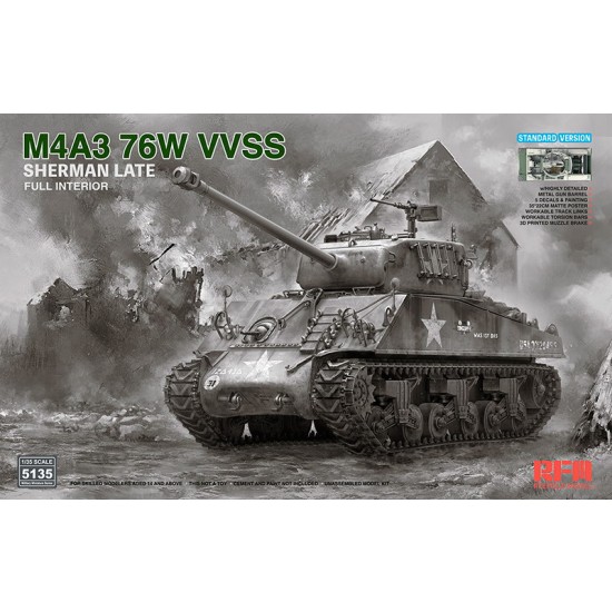 1/35 M4A3 76W VVSS Sherman Late with Full Interior [Standard Version]